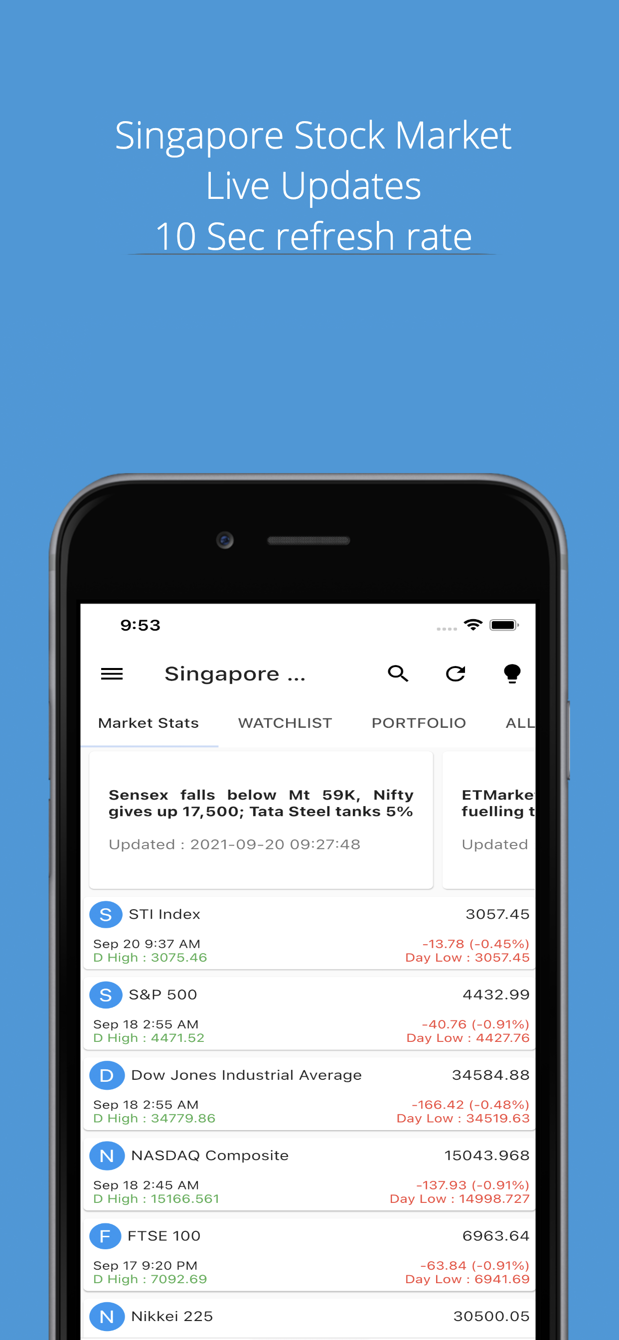 Singapore Stock Market App